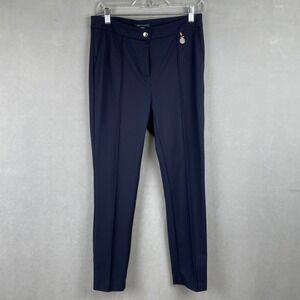 Tommy Hilfiger Wmns Navy Blue Slim Pintuck Stretch Dress Pants Sz 6 Charm Career